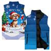 Men's Casual And Fashionable Sleeveless Vest, Solid-color Printed Cotton Jacket
