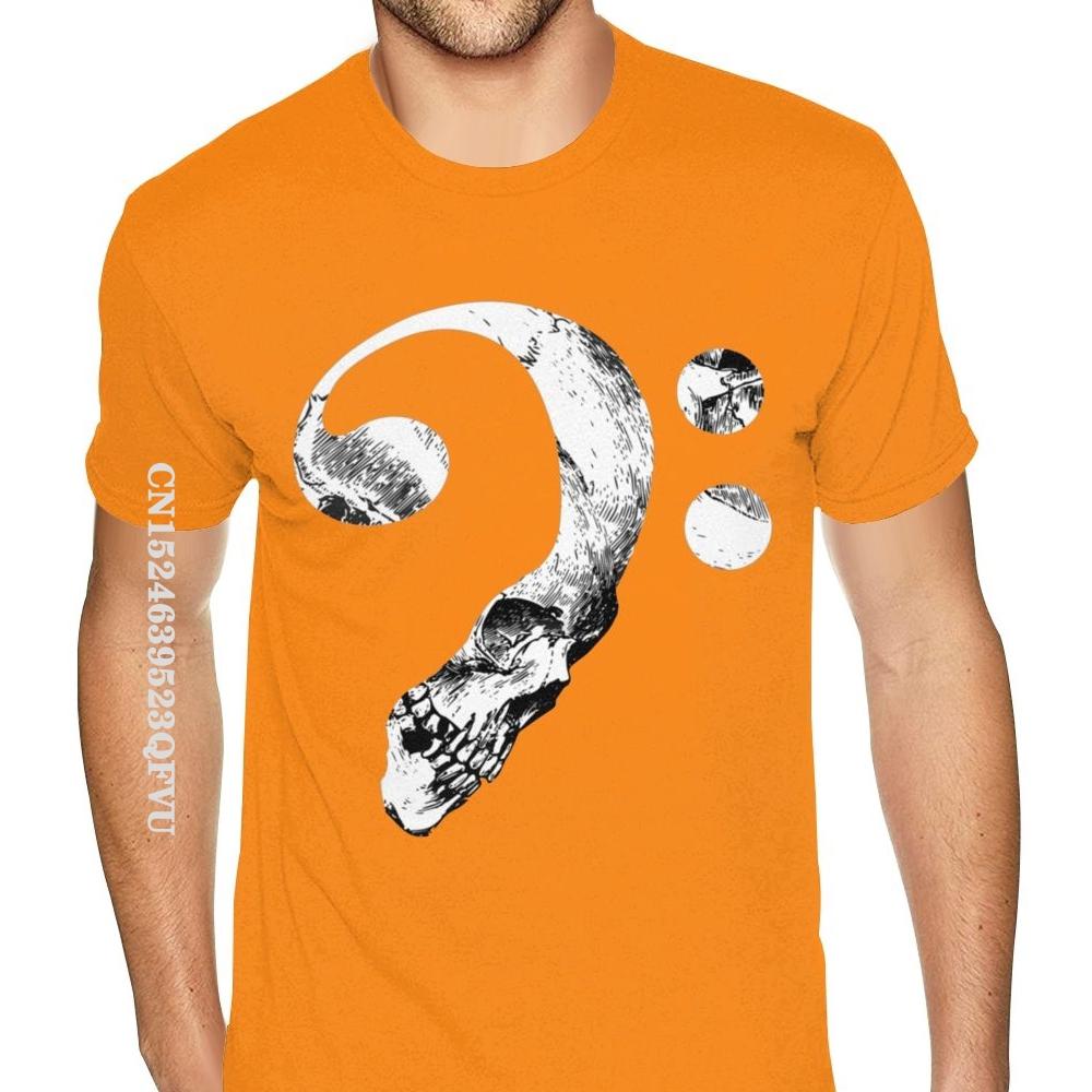Басовый ключ череп ноты хлопок плюс размер для мужчин цветной индивидуальный большой размер аниме футболка мужские футболки английский стиль