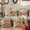 45cm Gingerbread Man Christmas Cushion Cover Pillowcase 2025 Christmas Decorations for Home Xmas New Year Christmas Decor
