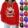 Christmas Hoodies For Women Funny Cute Printed Holiday Sweatshirt Winter Oversized Pullover Tops