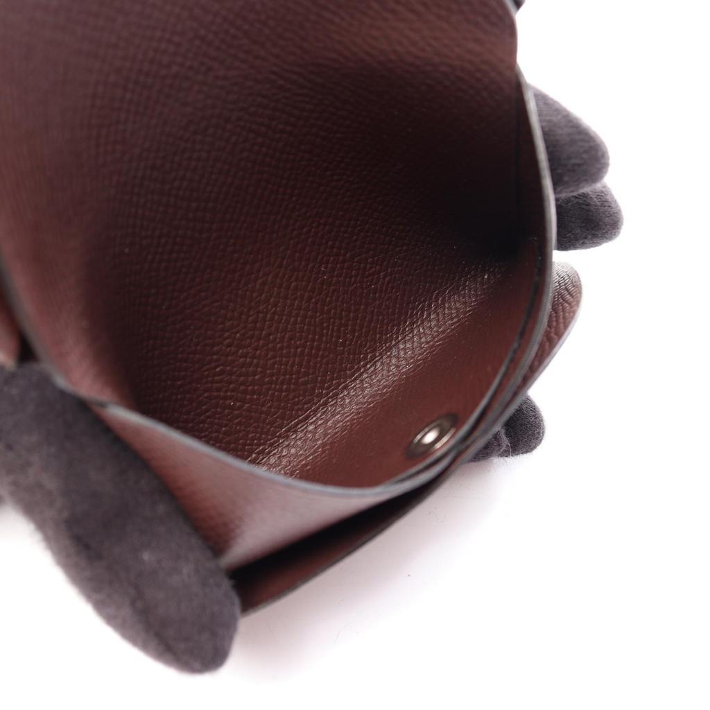 Used HERMES Calvi Duo Rouge seller coin purse Epsom Epsom Bordeaux Bordeaux Used Women