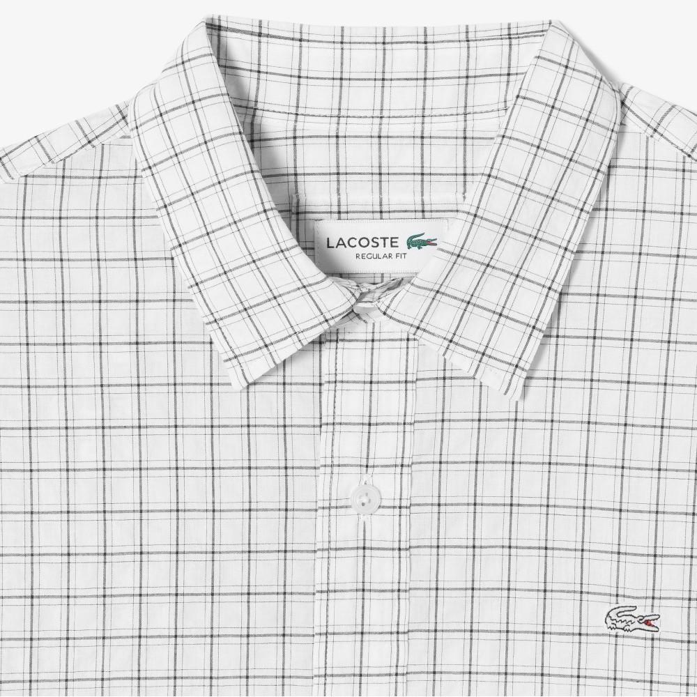 Lacoste Мужская рубашка в клетку из сирсакера CH507E-56G70V