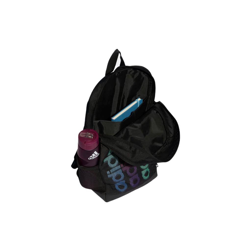 Adidas Sports Casual Letter Logo Recycled Polyester Backpack Unisex Backpacks Black HY1036