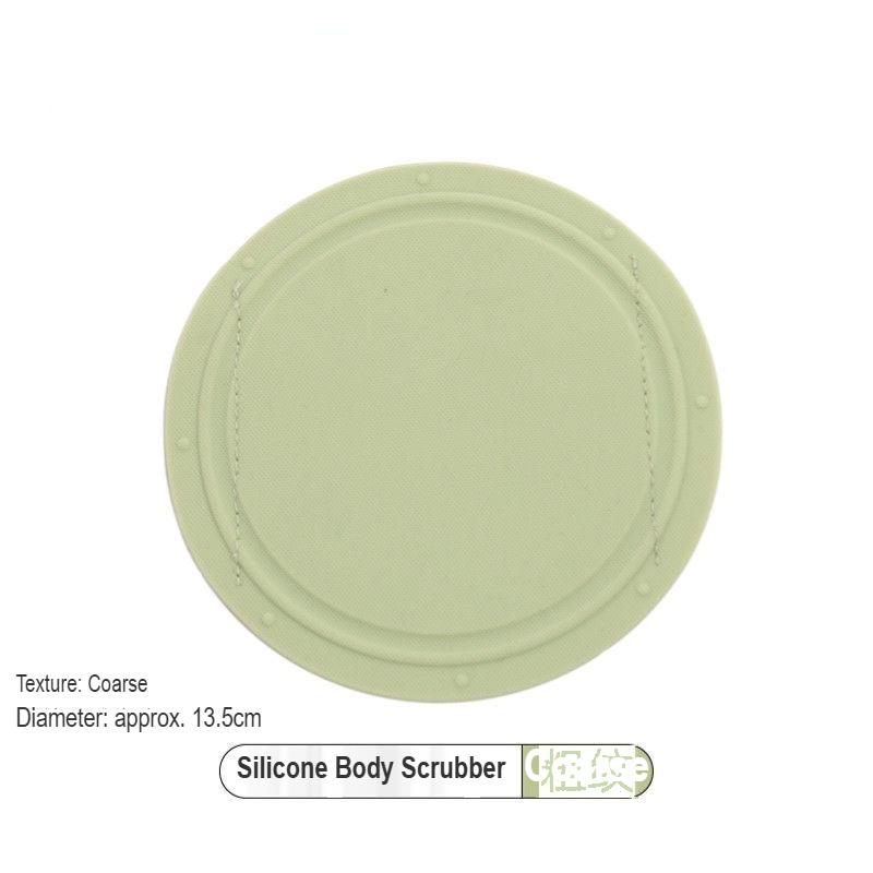 Round Silicone Exfoliating Bath Scrubber Pad Finger Grip Design for Back & Body Gentle Dead Skin Removal
