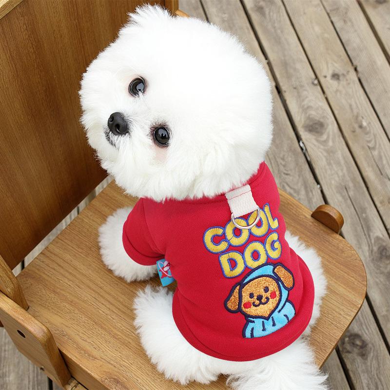 Spot Dog Fashion Trend Crew Neck Hatless Sweater Small Dog English Cartoon Embroidered Two-legged Clothing