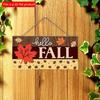 2d Flat 20*10cm, Autumn Home Decoration, Hello Autumn Maple Leaves, Thanksgiving Decoration Signs, Wooden Creative Decorative Plaques, for Home, Club