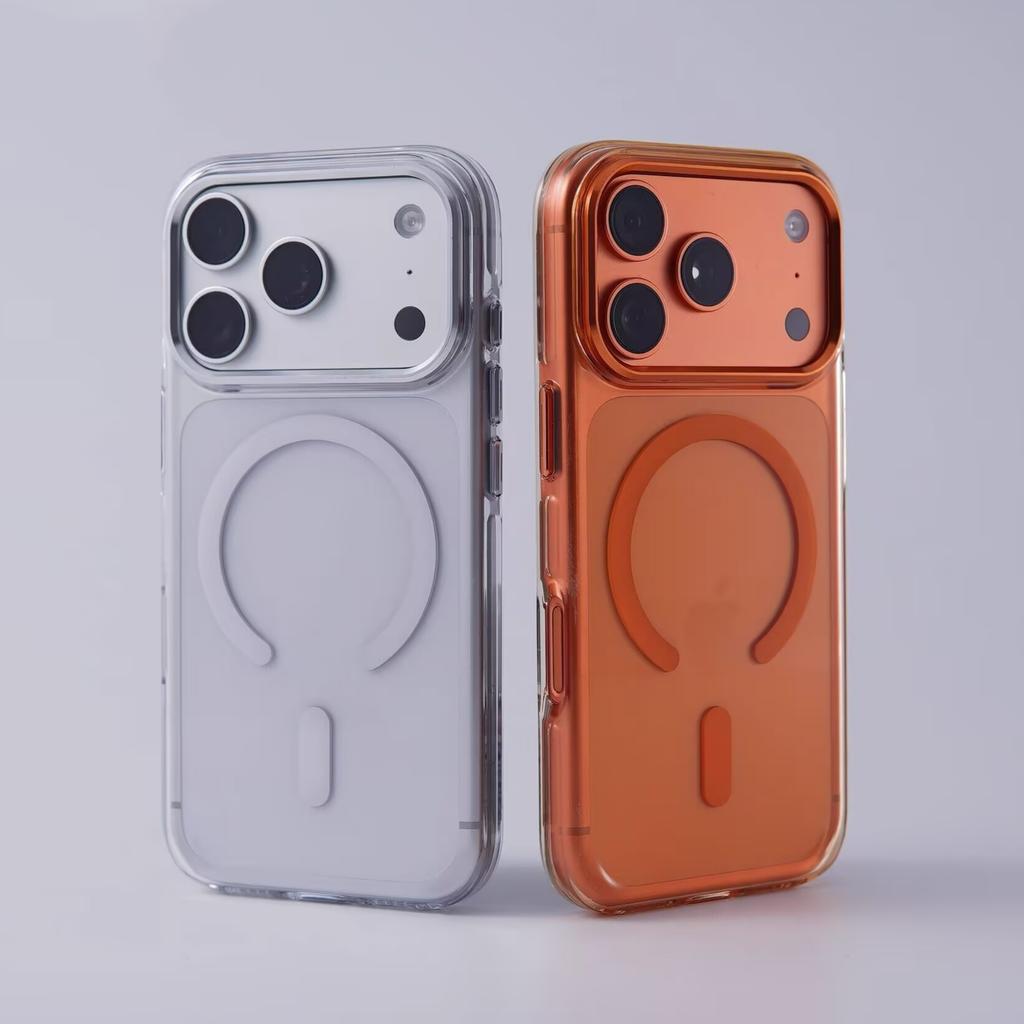 Роскошный матовый бронированный противоударный прозрачный чехол для iPhone 17 Air 16 15 14 13 12 Pro Max Plus для беспроводной зарядки MagSafe, жесткая ПК-крышка