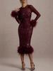 Женское европейское и американское платье-бодикон с пайетками для вечеринки - Вечернее платье с длинным рукавом Мода 8103