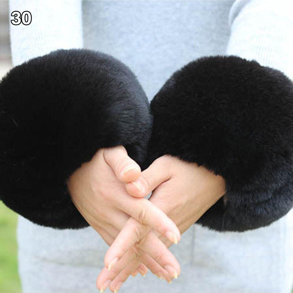 Аксессуары для одежды Теплый напульсник Эластичный ветрозащитный нарукавник на запястье Искусственный мех Дамский плюшевый манжет