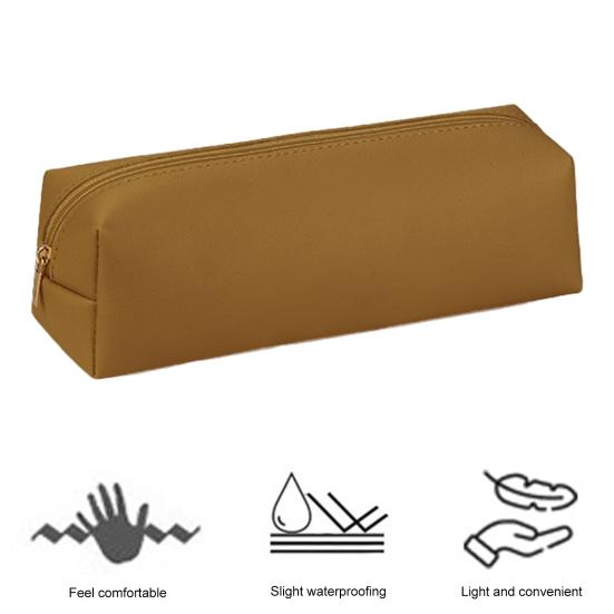 Пенал Прочная сумка-карандаш из искусственной кожи с гладкой молнией Компактная портативная сумка для канцелярских принадлежностей для дома и школы