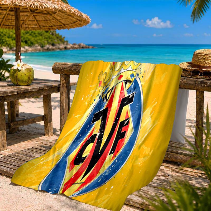Club Vill-arreal Crest Design Beach Towel Microfiber Beach Towel, Lightweight and Quick-Dry, for Summer Travel, Swimming Pool Fan Birthday Gift