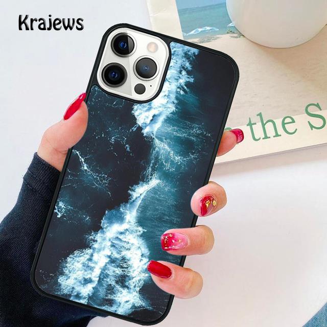 Синее Морское Океанские Волны мягкий Чехол для Телефона для iPhone 17 Air 16 15 14 plus 12 13 pro max coque Оболочка Fundas