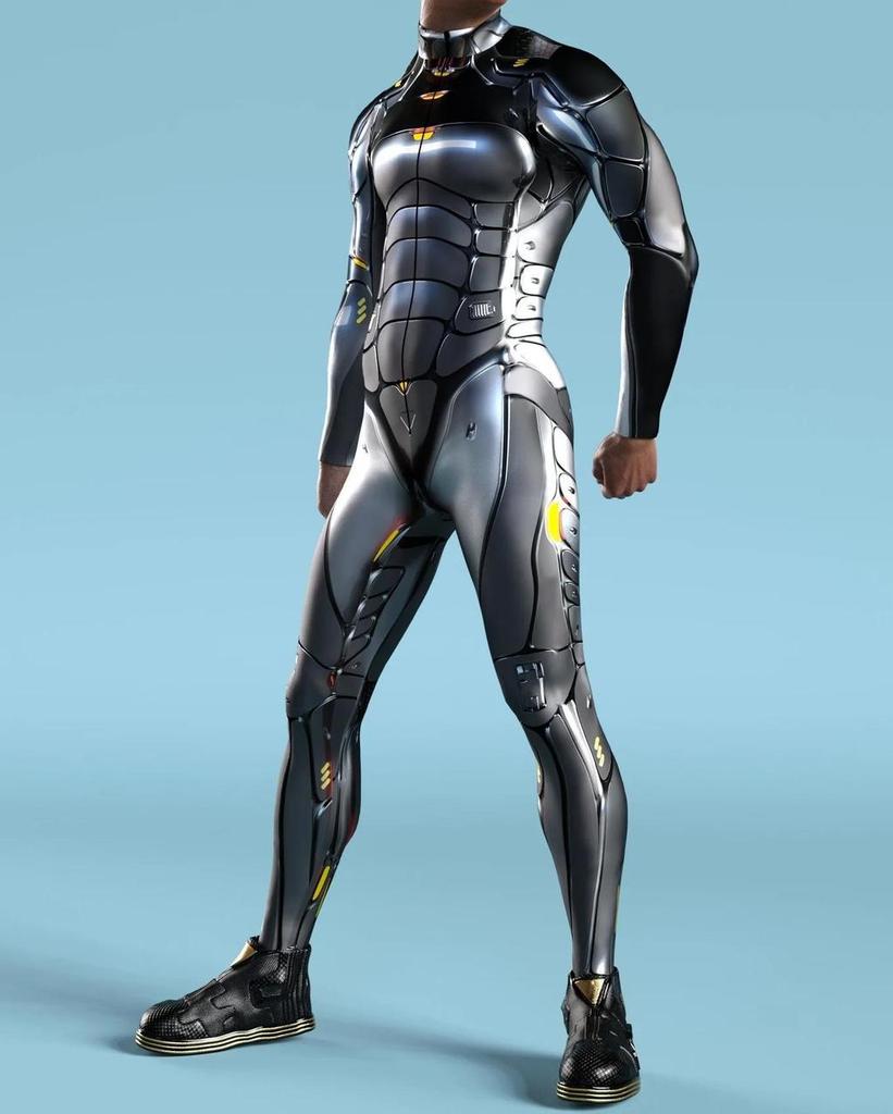 Halloween Adult Cosplay Jumpsuits With Mechanical Print For Play Character