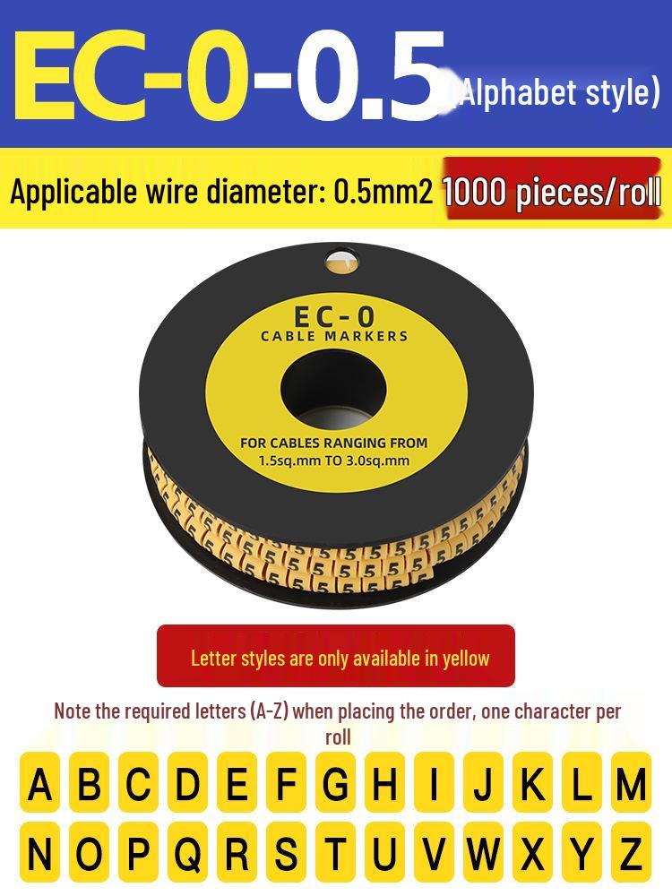 Цветные маркерные гильзы для проводов - Защелкивающиеся номерные трубки-идентификаторы для кабелей