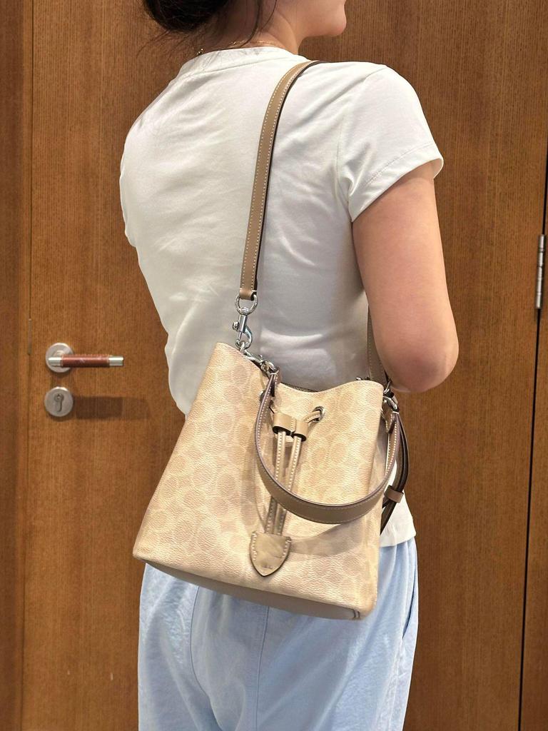 KOUJIA 2025 Rowan Bucket Bag: Classic Monogram Mother-and-Child Shoulder/Crossbody Handbag