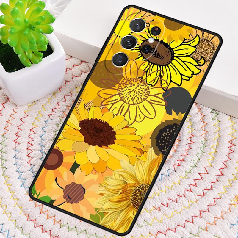 Чехол из ТПУ подсолнух для Samsung Galaxy note 10 pro S26 S25 S24 S23 S22 Ultra Plus S21 FE S20 Ударопрочный чехол