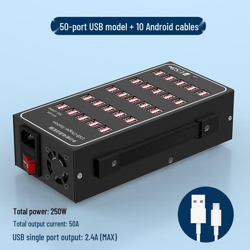Многопортовое USB-быстрое зарядное устройство: Умная настольная зарядная станция для нескольких устройств