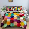 Комплект постельного белья с геометрическим принтом, цветные линии из микрофибры, пододеяльник с застежкой-молнией, размер Queen King, пододеяльник, домашний текстиль