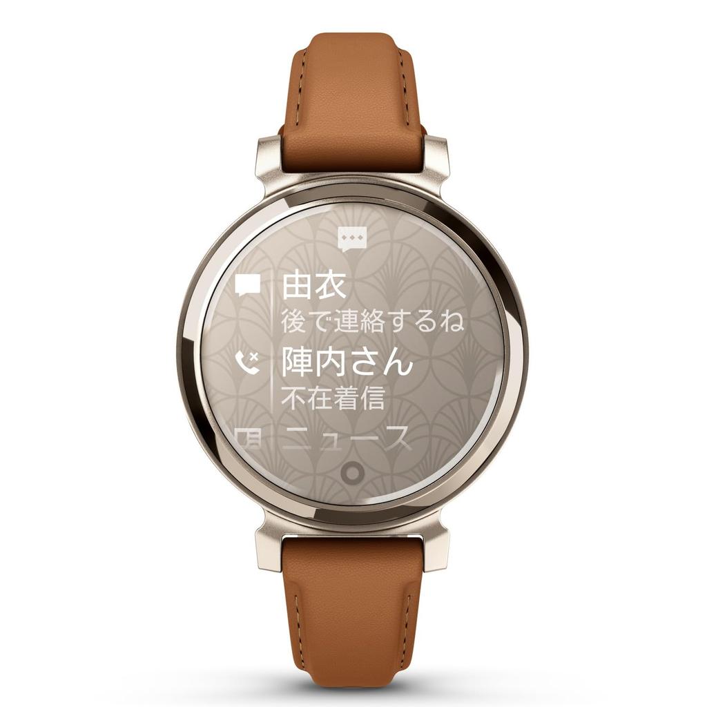 Garmin Lily 2 Classic Коричневый Золотой Совместимое подключение аккумулятора для и LINE и Беременности Японская кожа/Крем [Модель Suica/5-дневная жизнь/Сон]