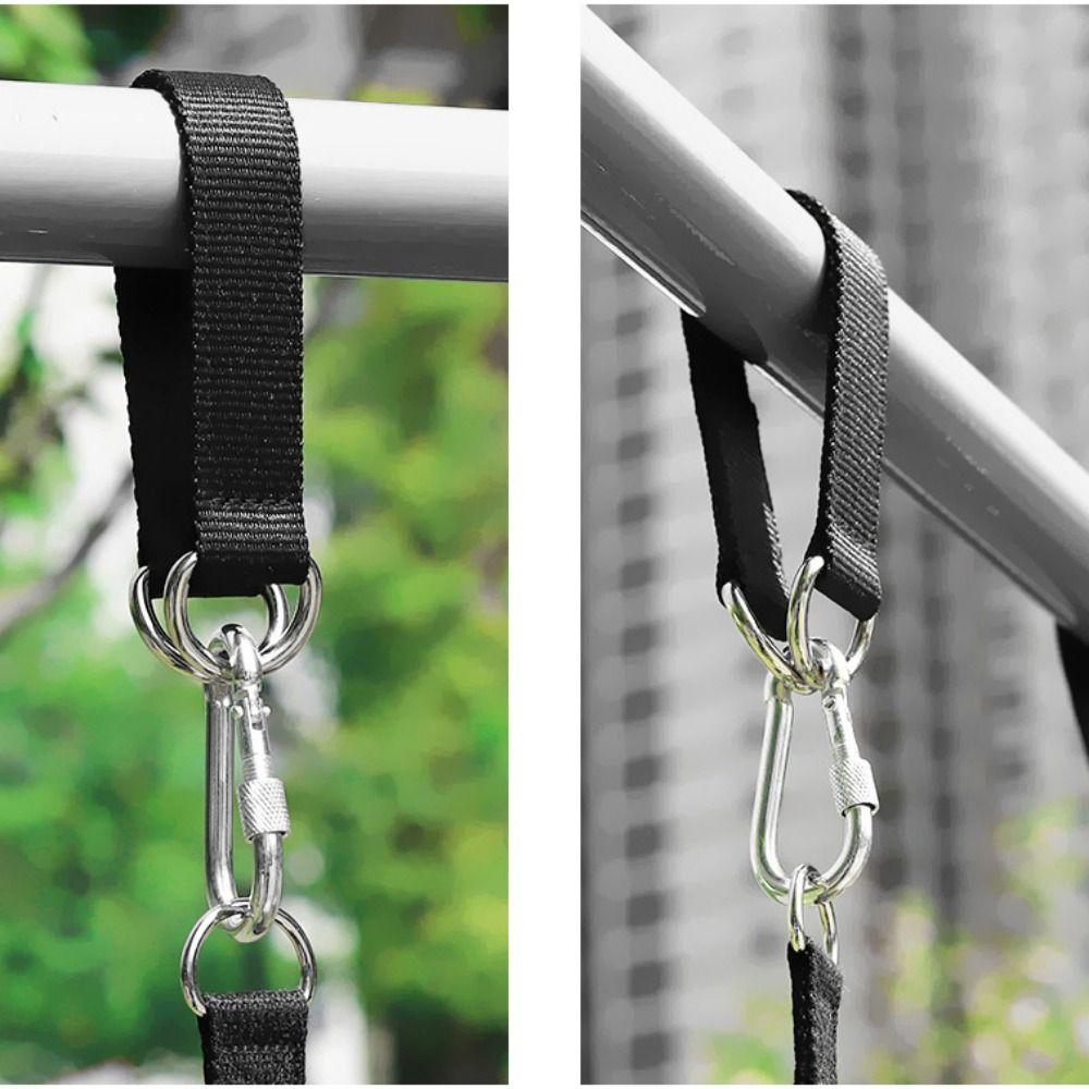 Однослойные ремни для подвешивания качелей на дереве, дакрон, сверхпрочные, с крюком и кольцом, удлинительный ремень для одной перекладины, гамак