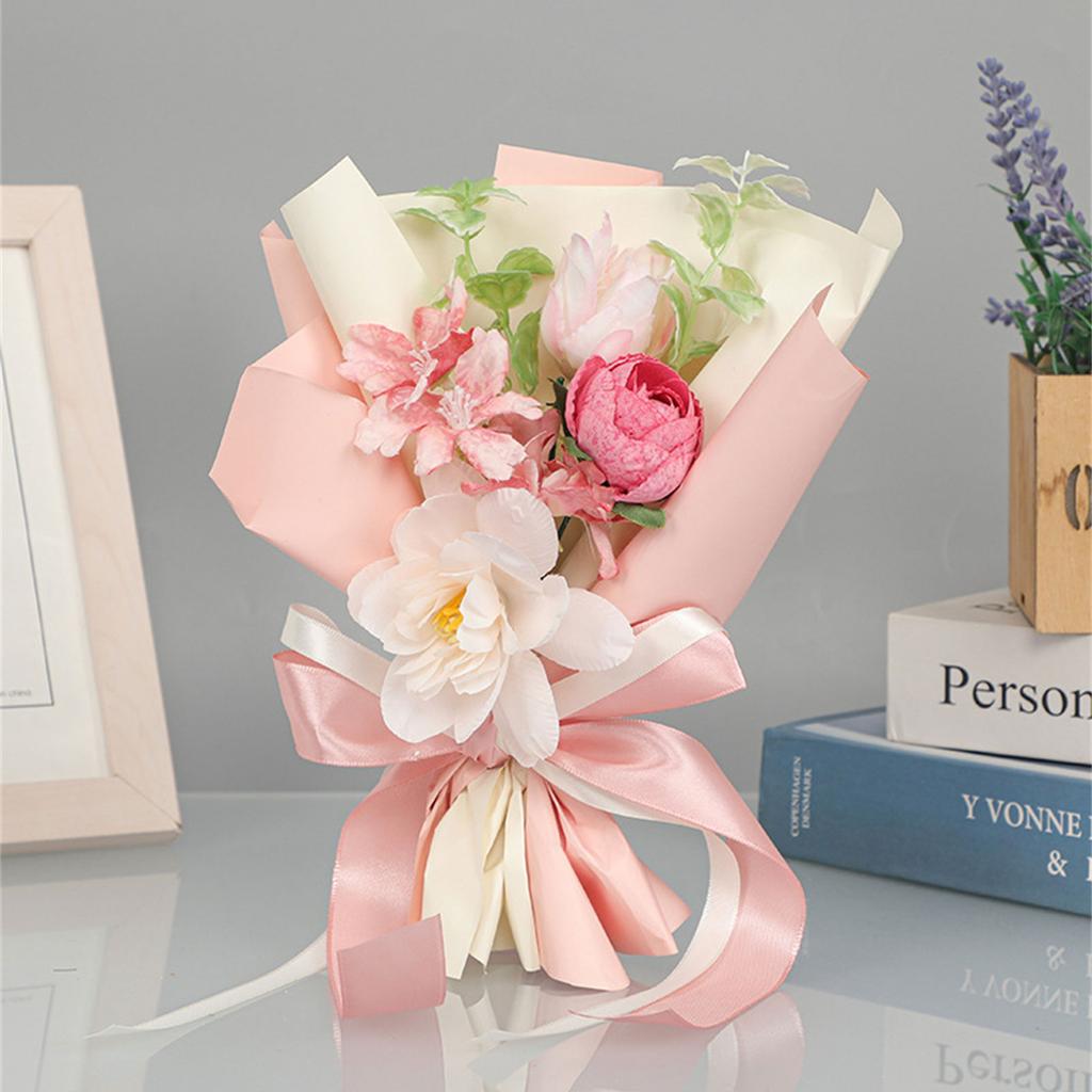 Artificial Flower Bouquet Real Looking Artificial Rustic Vintage Bridesmaid Holding Flower for Valentine's Day