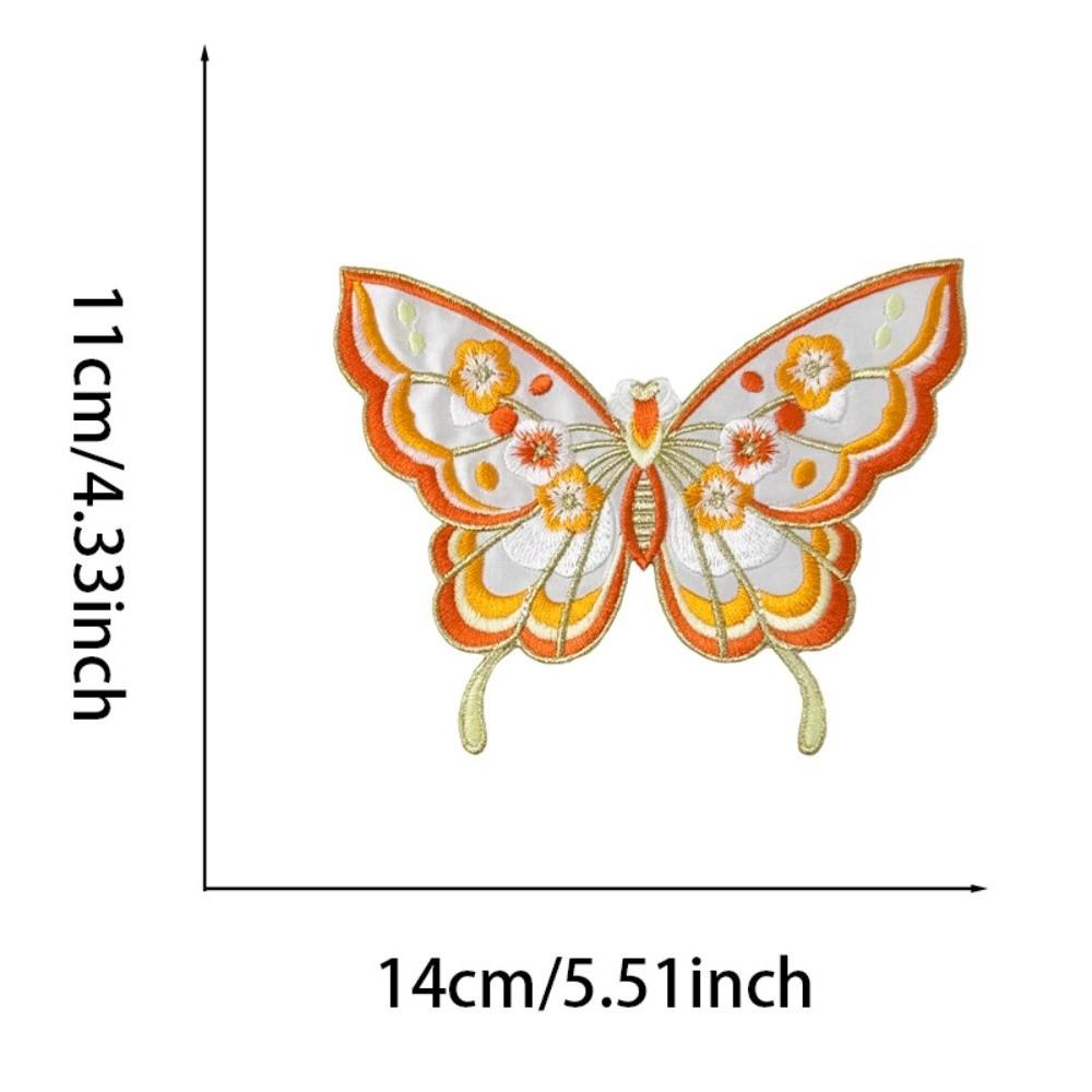 Fabric Iron On Patches DIY Bag Butterfly Fabric Applique Embroidery Butterfly Patch Clothing