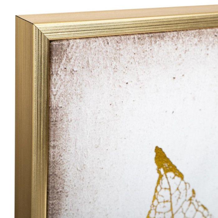 Toile imprimée cadre Feuilles Dorées 58 x 58 cm Atmosphera