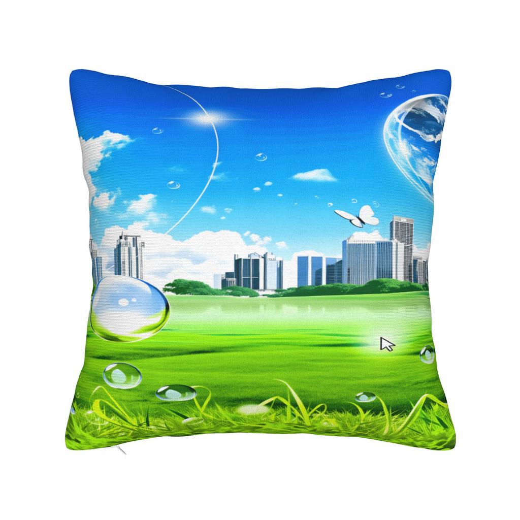 Наволочка с принтом кота в стиле Frutiger Aero Наволочка для стула, дивана, домашнего декора, современные наволочки