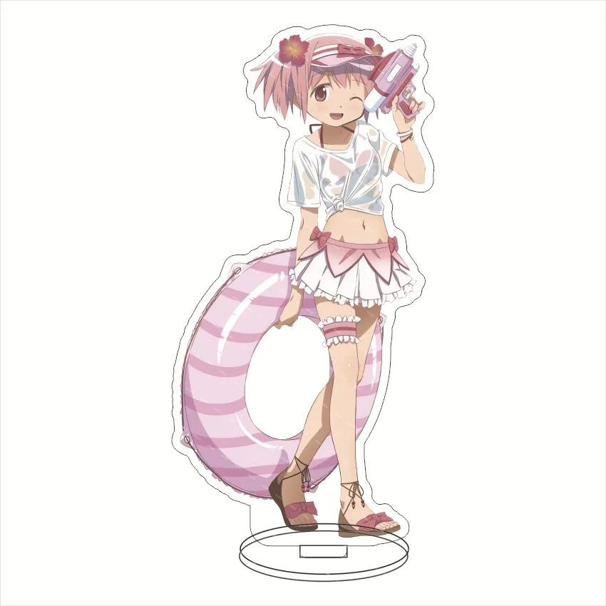 Anime Madoka Magica Acrylic Decorative Crafts Toy 15cm Akemi Homura Tomoe Mami Collectible Figures Desktop Home Decoration