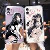 Прозрачный чехол для телефона с японскими девушками для iphone xr xs 13 11 pro max 12 mini 7 14 8 15 мультяшная милая девушка-горничная мягкий tpu чехол