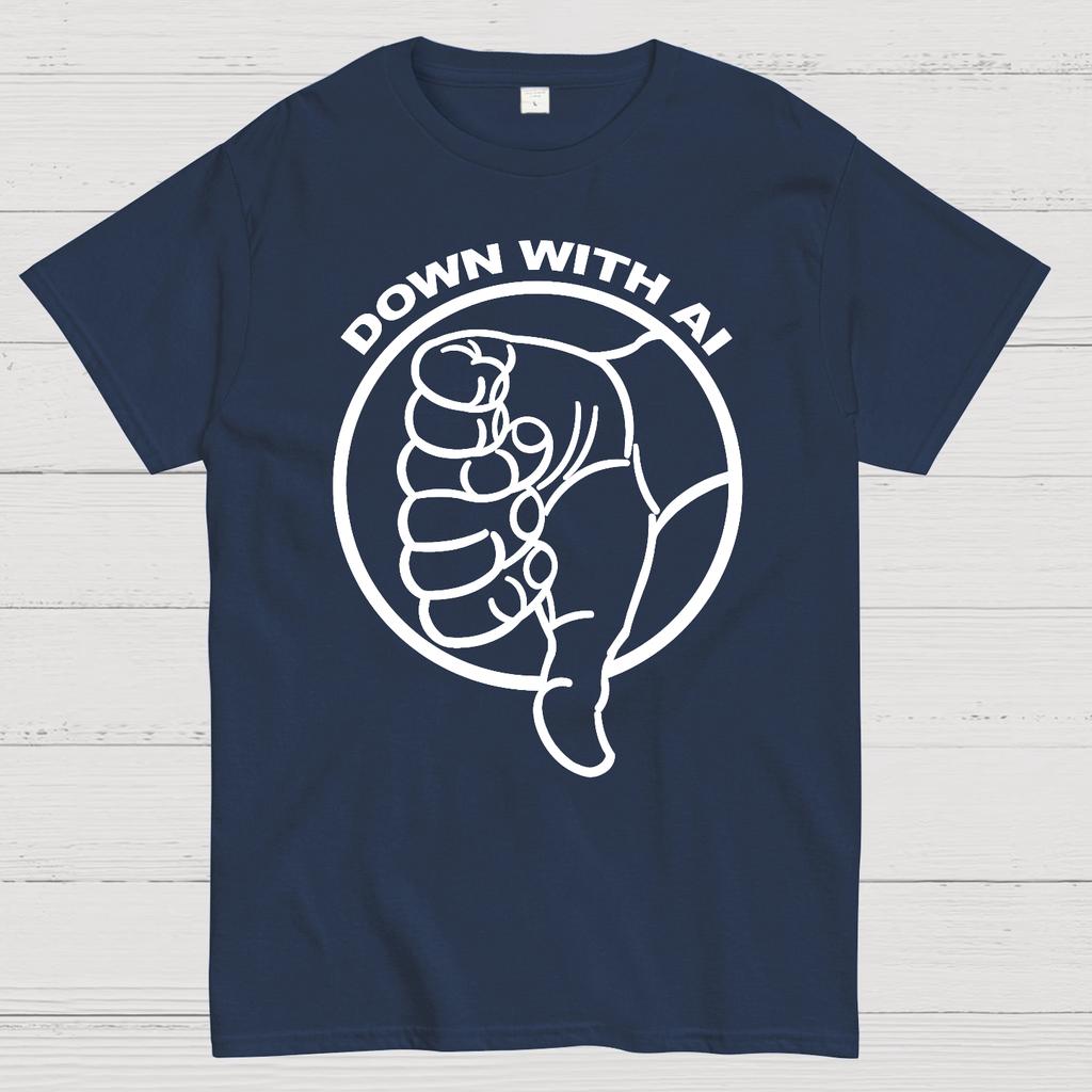 DOWN WITH AI Cotton Summer Casual Cool Loose T-Shirt
