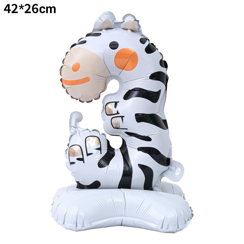 23 Inch Animal Digital Column Aluminum Film Balloon Modeling 0-9 Birthday Scene Decoration