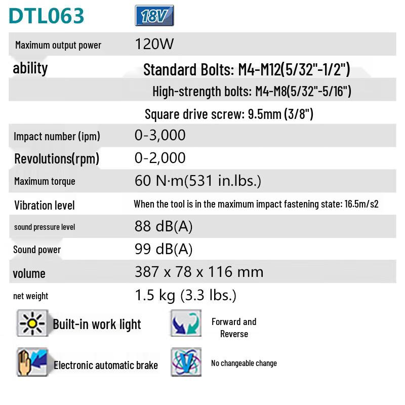 Makita DTL063Z 9,5 мм (3/8") Беспроводной угловой гайковерт, штекер CN (адаптер в комплекте)