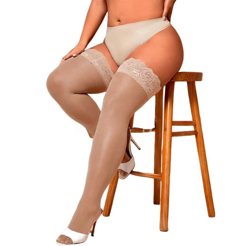 Женские больших размеров Толстые Сексуальные Чулки Кружевной Верхний Ремешок Антискользящие До бедра Черные Кружевные Чулки Женский Подарок Одежда для Ночного клуба Чулки XXXL