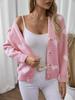 Fuzzy Women's Knitwear: Heart Single-Breasted Loose Cardigan - Autumn/Winter 2024
