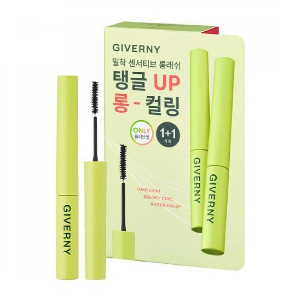 Giverny [1+1 Duo Project] Тушь для ресниц Liverny Close Sensitive с длинными ресницами Volume Plan 02 Черный Коричневый