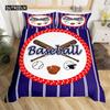 Пододеяльник с бейсбольным принтом, полиэстер, спортивный комплект постельного белья, King Baseball Gaming, геометрическая полоса, пододеяльник для мальчика и девочки, любителя мяча