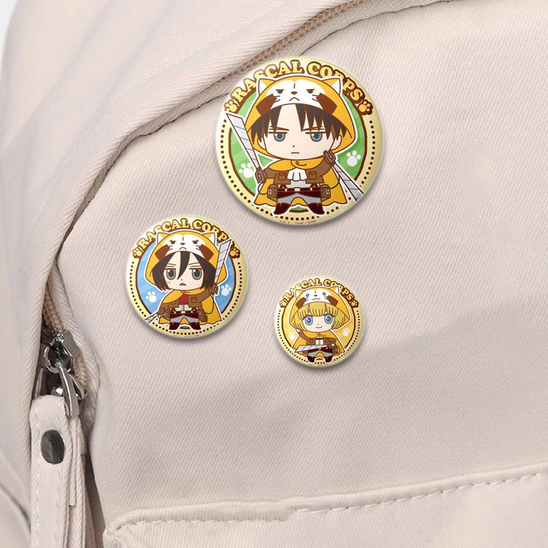 32/44/58 мм аниме-броши Атака титанов Мультфильм Армин Арлерт/Эрен Йегер Значки на лацкан Значок на рюкзак Ювелирные изделия Коллекции фанатов Подарки