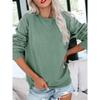 Autumn and Winter Round Neck Long Sleeved Casual Sportswear Solid Color Pullover Loose Women's Sweatshirts