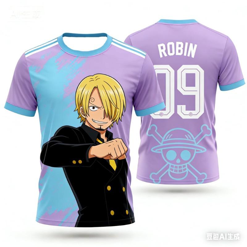 2026 Summer Japan One Piece Luffy Football Jersey Men T-shirt Football Special Jersey Adult Men's T-shirt