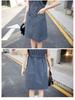 Western Chic Striped Denim Suspender Dress for Women - Summer 2025