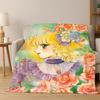 Candy Candy Girl Cartoon Anime Flannel Blanket Soft Warm Blanket Throw Blanket for Bedroom Living Room Bed Travel Picnic Gift