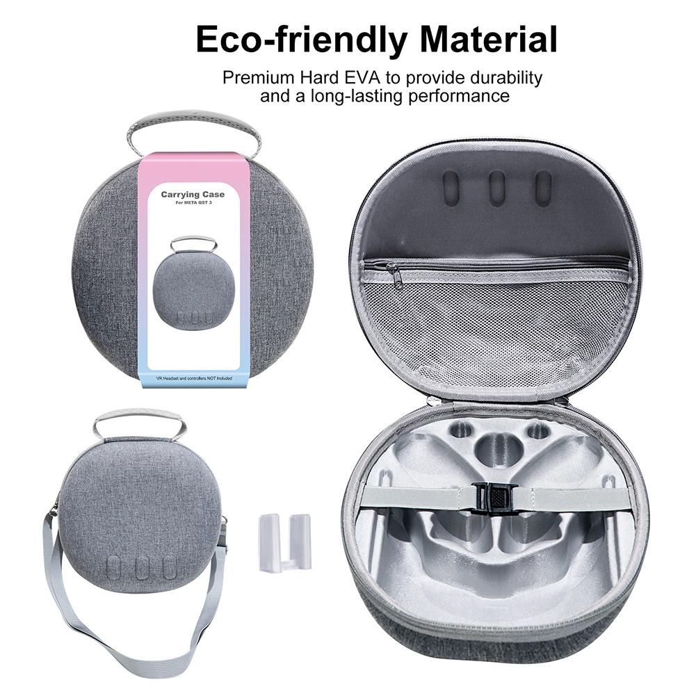 EVA Carrying Case for Meta Quest 3 Headset Storage Bag Shockproof Protective Bag with Shoulder Strap VR Glasses Accessories