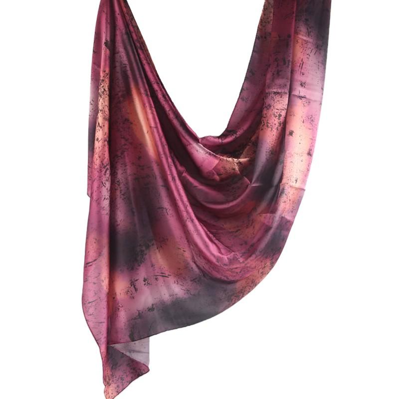 Silk Printed Scarf Wrap Shawl Ethnic Style Marble Lightweight Versatile Accessory Women