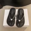 Pearl Flip-flops Women's 2025 Spring New Soft-bottomed Cool Slippers Street Photos Wear Versatile Flip-flops Women