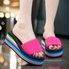 Women's Summer Slope Slippers Non-slip High-heeled Platform Sandals Beach Shoes