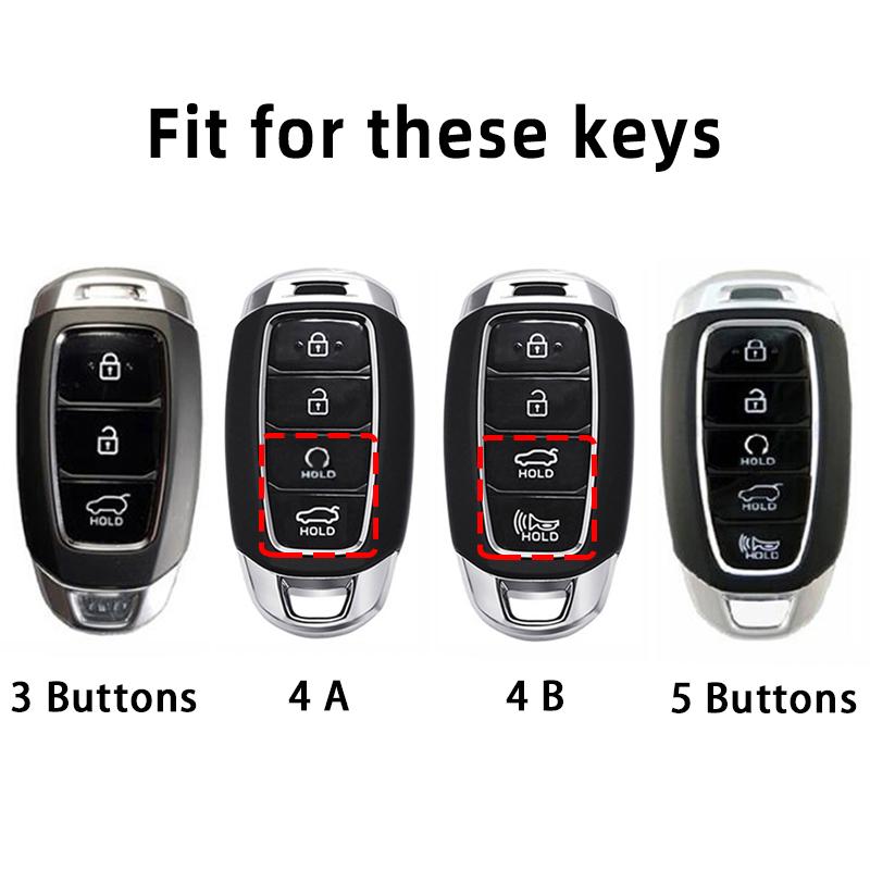 3/4/5 Buttons Car Key Case Cover Shell Fob For Hyundai I30 Ix35 KONA Encino Solaris Azera Grandeur Ig Accent Santa Fe Palisade