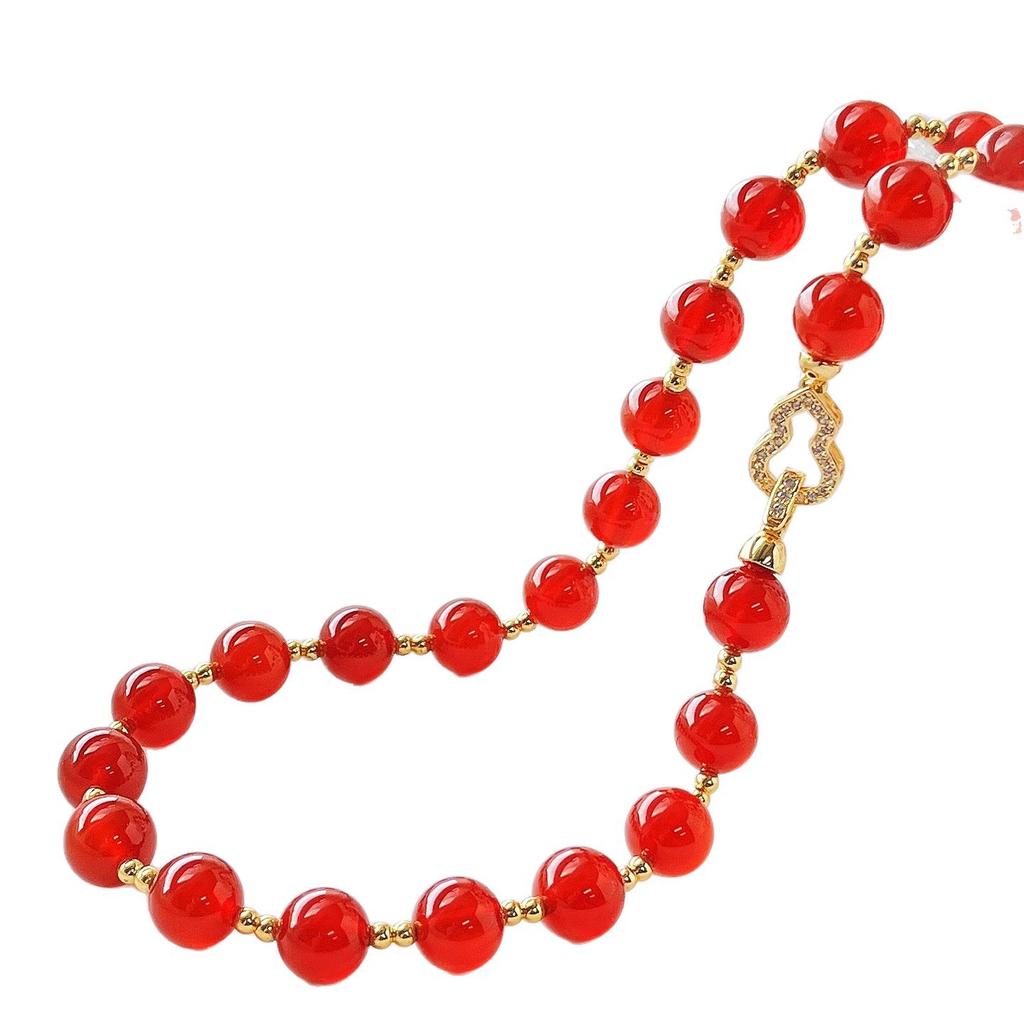 7A Style Retro Natural High Quality Pigeon Blood Red Carnelian Agate Design Sense Clavicle Chain Necklace Fidelity