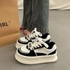 Fashion Women's Sneakers Casual Height Increasing White Shoes Fashion Lace Up Comfortable Breathable Sneakers Platform Femme
