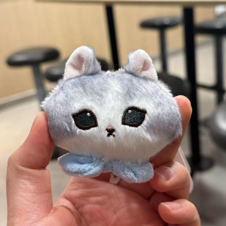 Cartoon Cat Plush Keychain With Pp Cotton Filling For Backpack Decor And Gift For Kids